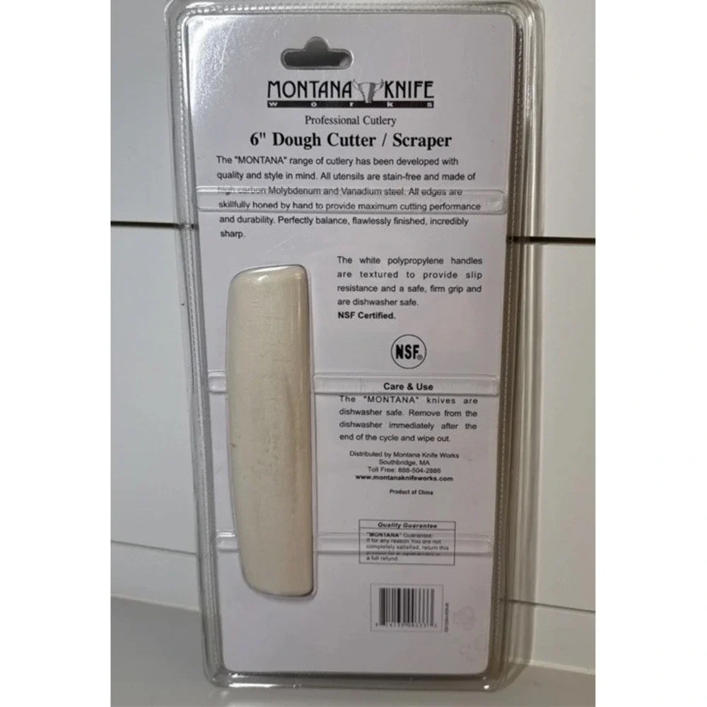 Montana Knife Works 6 Inch Dough Cutter/Scraper‎ Sealed German Steel